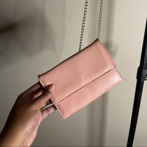 blush pink chain purse